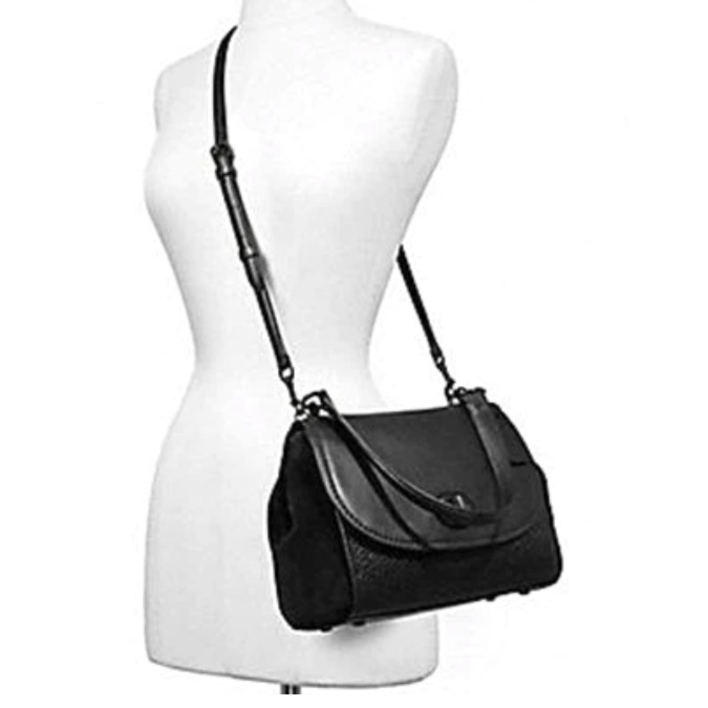 Coach Faye Sleek Black Crossbody Satchel